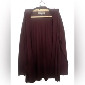 LOFT Deep Red Knit Cardigan